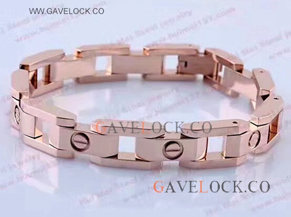 Best Replica Cartier Santos Bracelet Rose Gold For Sale